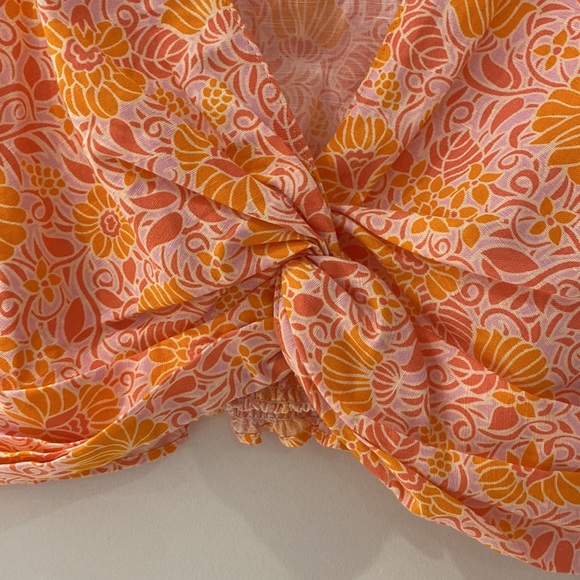 NWOT Zara Linen Floral Cropped Top - Picture 7 of 10